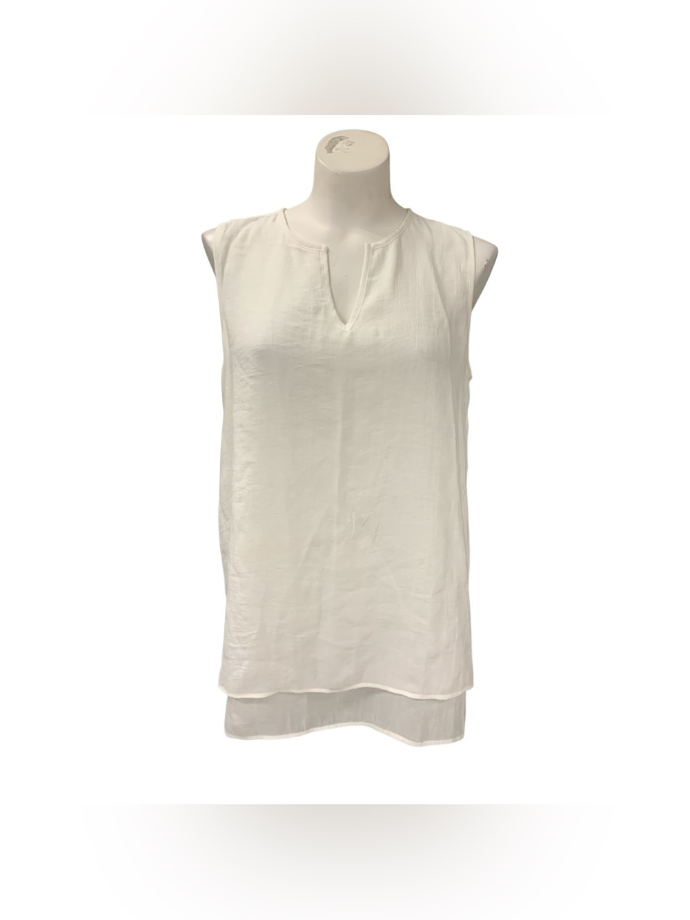 Cristina B Sleeveless Layered Notch-Neck Camisole - White Size M